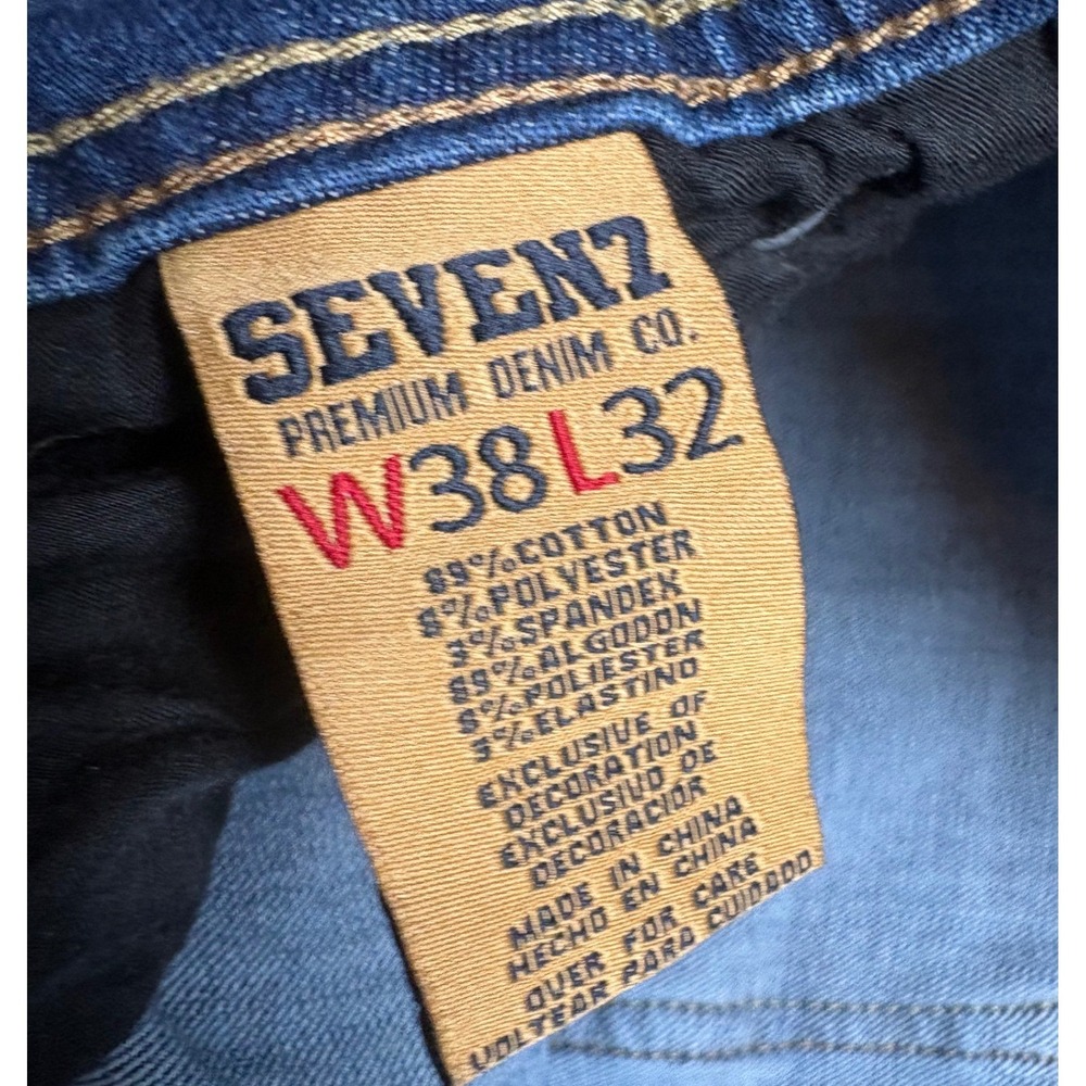 Seven7 Straight Fit Jeans Mens 38x32 Blue Excellent Stretch Denim Pants - Picture 3 of 14